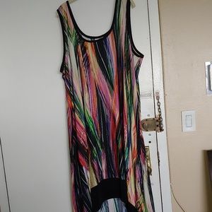 AVENUE HI LO  SLEEVELESS MULTI-COLORED MAXI -26/28